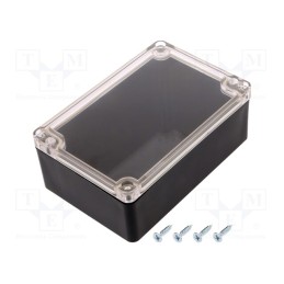 1 pcs x MASZCZYK - KM-176BKTRC - Enclosure: multipurpose, X: 90mm, Y: 135mm, Z: 50mm, ABS, black, IP65