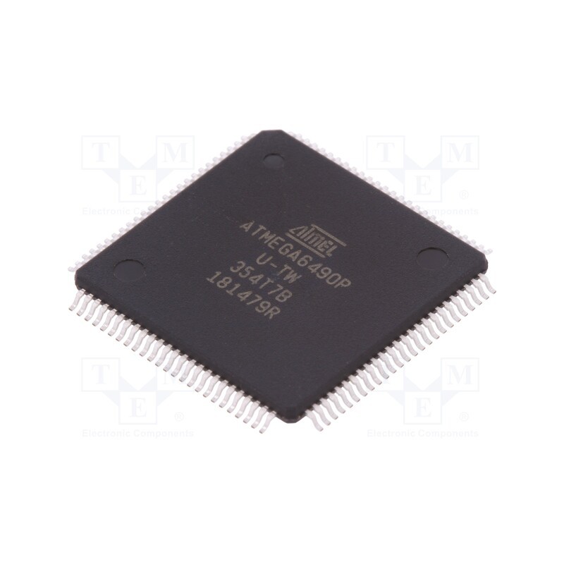 1 pcs x MICROCHIP TECHNOLOGY - ATMEGA6490P-AU - IC: AVR microcontroller, TQFP100, 1kBSRAM,2kBEEPROM,64kBFLASH