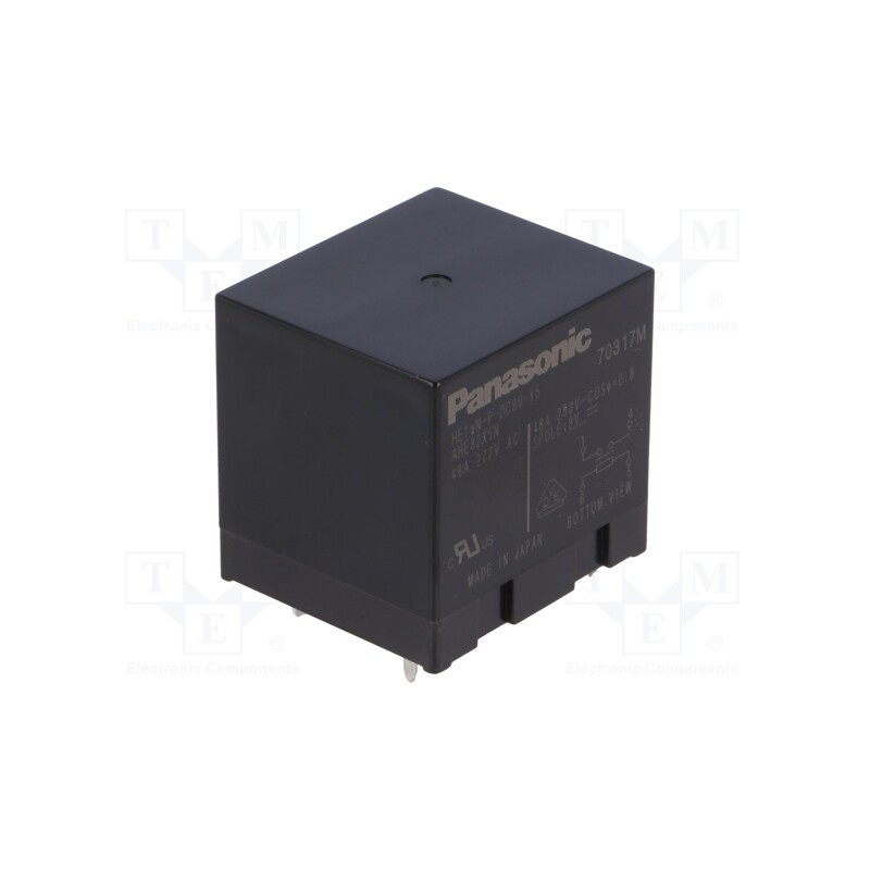 1 pcs x PANASONIC - HE1AN-P-DC9V-Y5 - Relay: electromagnetic, SPST-NO, Ucoil: 9VDC, Icontacts max: 48A