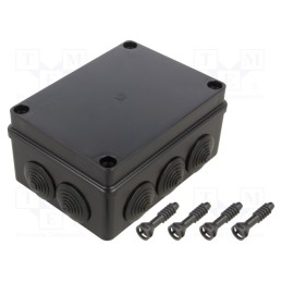1 pcs x PAWBOL - S-BOX 306C - Enclosure: junction box, X: 110mm, Y: 150mm, Z: 70mm, IP65, black