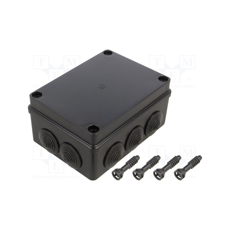 1 pcs x PAWBOL - S-BOX 306C - Enclosure: junction box, X: 110mm, Y: 150mm, Z: 70mm, IP65, black