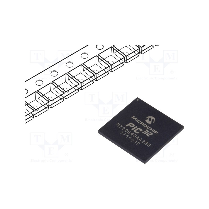 1 pcs x MICROCHIP TECHNOLOGY - PIC32MZ2064DAA288-I/4J - IC: PIC microcontroller, 2048kB, 2.2÷3.6VDC, SMD, LFBGA288, PIC32