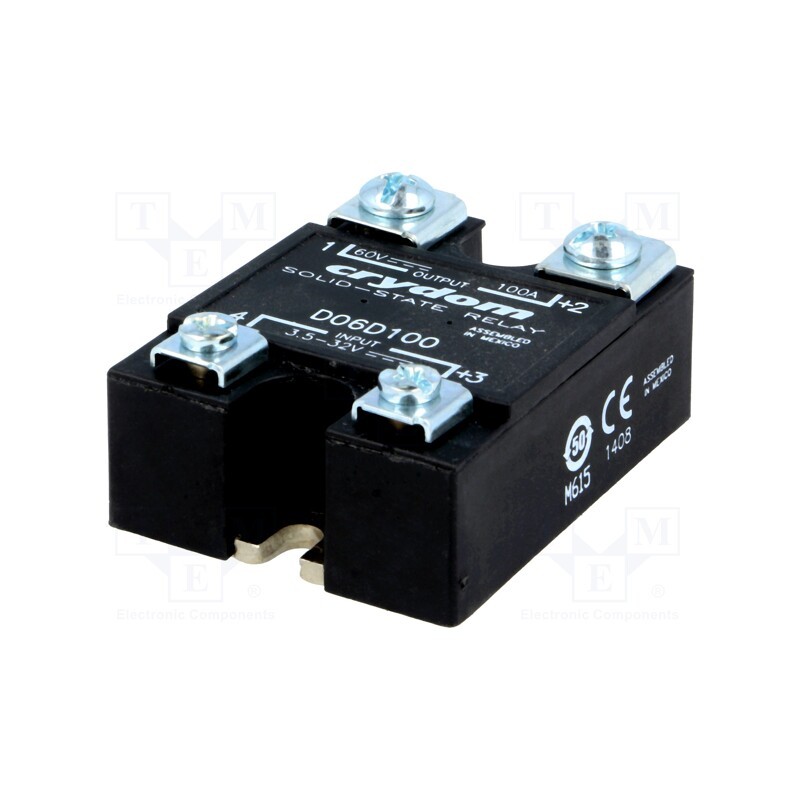 1 pcs x SENSATA / CRYDOM - D06D100 - Relay: solid state, Ucntrl: 3.5÷32VDC, 100A, 0÷60VDC, Series: D06D