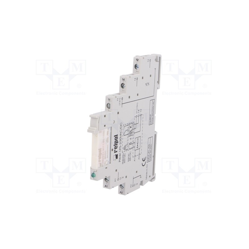 1 set x RELPOL - PIR6W-1PS-230VAC/DC-R - Relay: interface, SPDT, Ucoil: 230VAC,230VDC, 6A, SPDT, 6A/230VAC