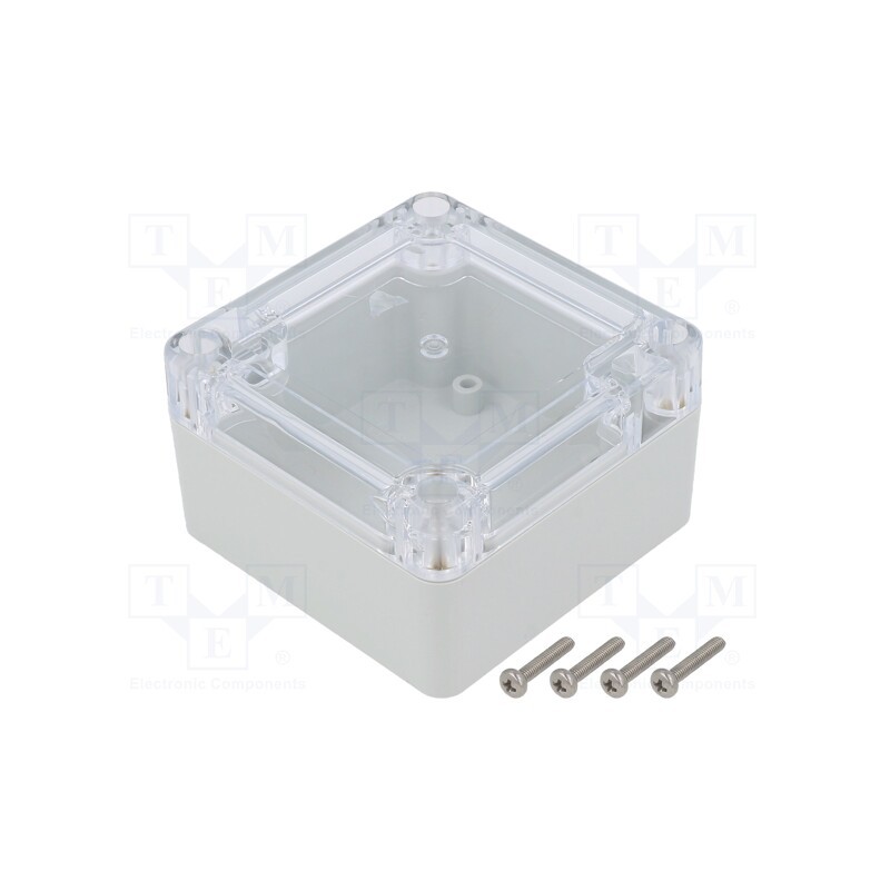 1 pcs x KRADEX - ZP75.75.45JPH TM PC - Enclosure: multipurpose, X: 75mm, Y: 75mm, Z: 45mm, ZP, polycarbonate