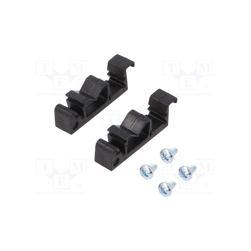 1 set x HAMMOND - 1427DINCLIP - DIN rail mounting bracket, black, polyamide, Rail: TS35