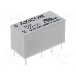 1 pcs x TE Connectivity - 9-1393792-7 - Relay: electromagnetic, DPDT, Ucoil: 12VDC, Icontacts max: 3A, PCB