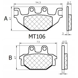 Brake pads kymco 300 500 700 mxu 500 uxv