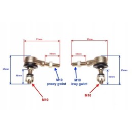 Conical tie rod ends atv 110 150 200 bashan shineray