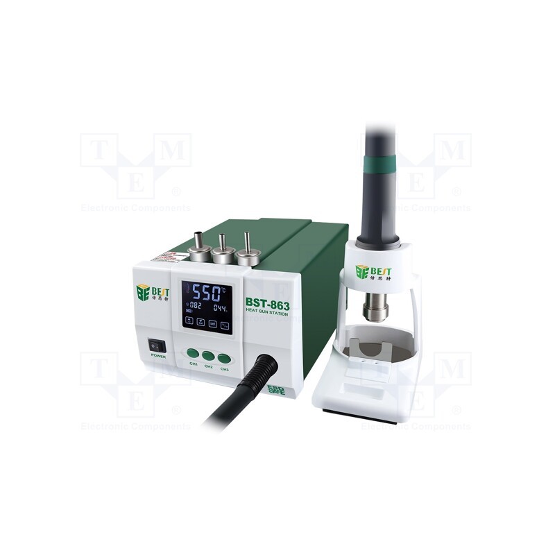 1 pcs x BEST - BST-863 - Hot air soldering station, digital,touchpad, 1200W, 100÷550°C