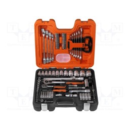 1 set x BAHCO - S910 - Wrenches set, Chrom-vanadium steel, Mounting: 1/2',1/4', 91pcs.