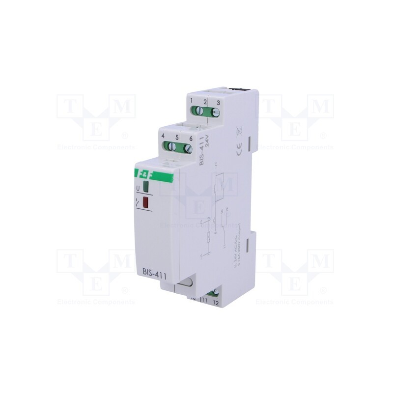 1 pcs x F&F - BIS-411 24V AC/DC - Relay: installation, bistable,impulse, SPDT, 16A, -25÷50°C, IP20
