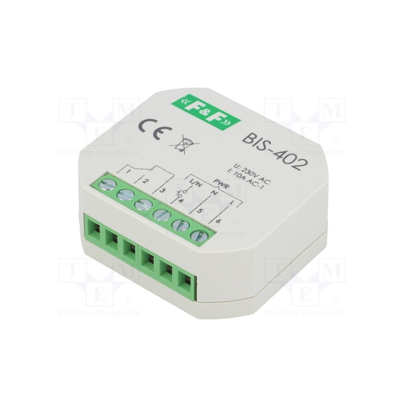 1 pcs x F&F - BIS-402 - Relay: installation, bistable,impulse, NO, in mounting box, 10A