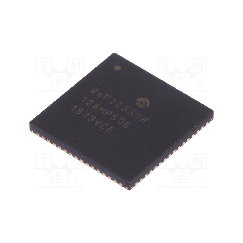 1 pcs x MICROCHIP TECHNOLOGY - DSPIC33CH128MP506-I/MR - IC: dsPIC microcontroller, 128kB, 20kBSRAM, QFN64, 3÷3.6VDC, DSPIC