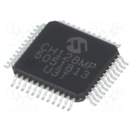 1 pcs x MICROCHIP TECHNOLOGY - DSPIC33CH128MP505-I/PT - IC: dsPIC microcontroller, 128kB, 20kBSRAM, TQFP48, 3÷3.6VDC