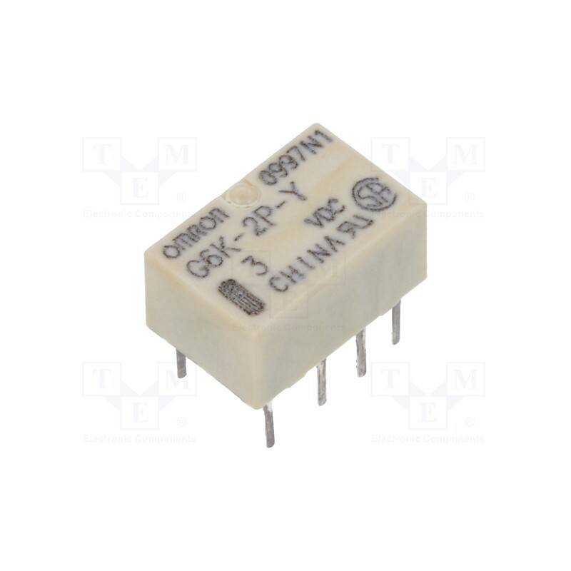1 pcs x OMRON OCB - G6K-2P-Y DC3 - Relay: electromagnetic, DPDT, Ucoil: 3VDC, Icontacts max: 1A, PCB