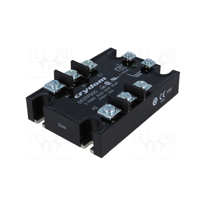 1 pcs x SENSATA / CRYDOM - D53TP50D - Relay: solid state, 50A, Uswitch: 48÷530VAC, 3-phase, -40÷80°C