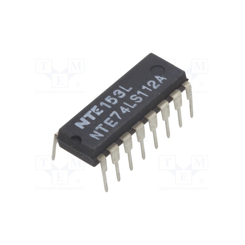 1 pcs x NTE Electronics - NTE74LS112A - IC: digital, JK flip-flop, Ch: 2, TTL, THT, DIP16