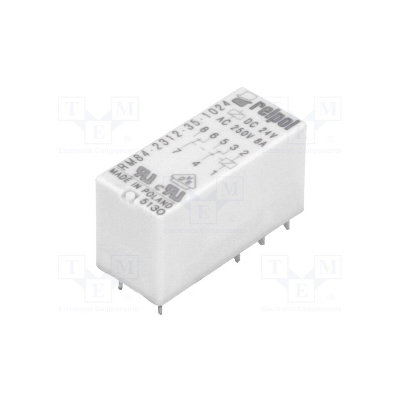1 pcs x RELPOL - RM84-2312-35-1024 - Relay: electromagnetic, DPDT, Ucoil: 24VDC, 8A, 8A/250VAC, 8A/24VDC
