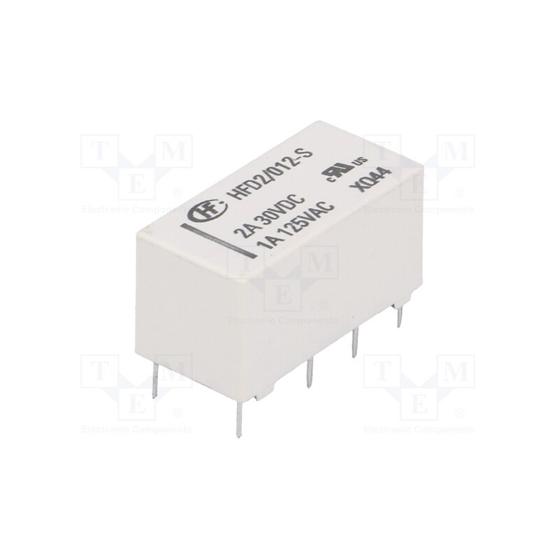 1 pcs x HONGFA RELAY - HFD2/012-S - Relay: electromagnetic, DPDT, Ucoil: 12VDC, 3A, 1A/125VAC, 3A/30VDC