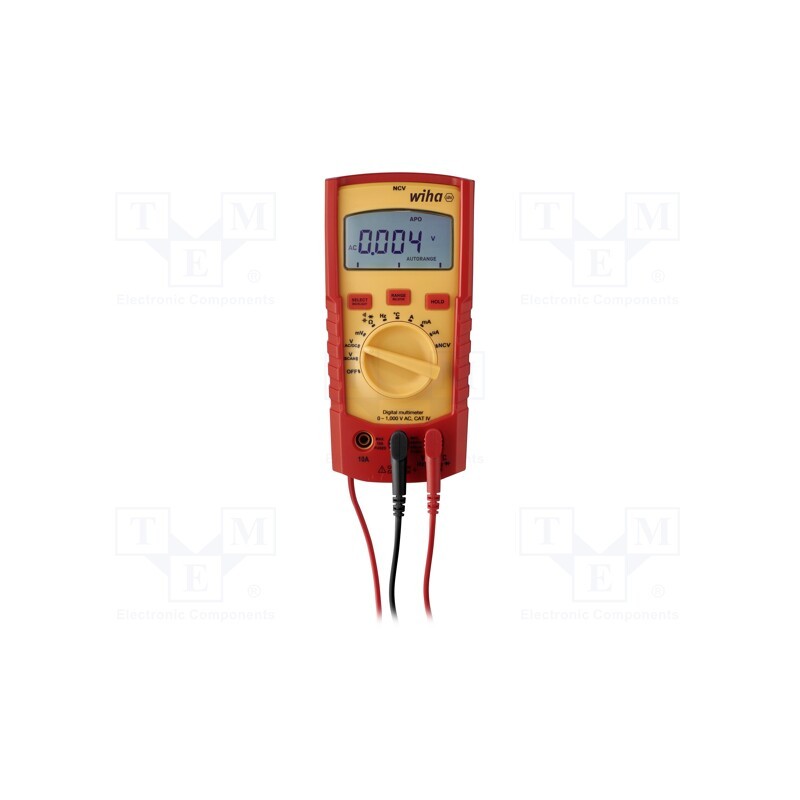 1 pcs x WIHA - 45215 - Digital multimeter, LCD, VDC: 1000V, VAC: 1000V, I DC: 600uA÷10A