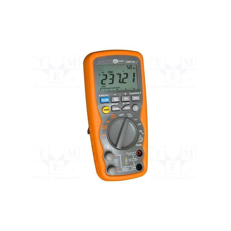 1 pcs x SONEL - WMGBCMM40 - Digital multimeter, LCD, VDC: 0÷1kV, VAC: 0÷1kV, I DC: 0÷10A, 0÷40MΩ