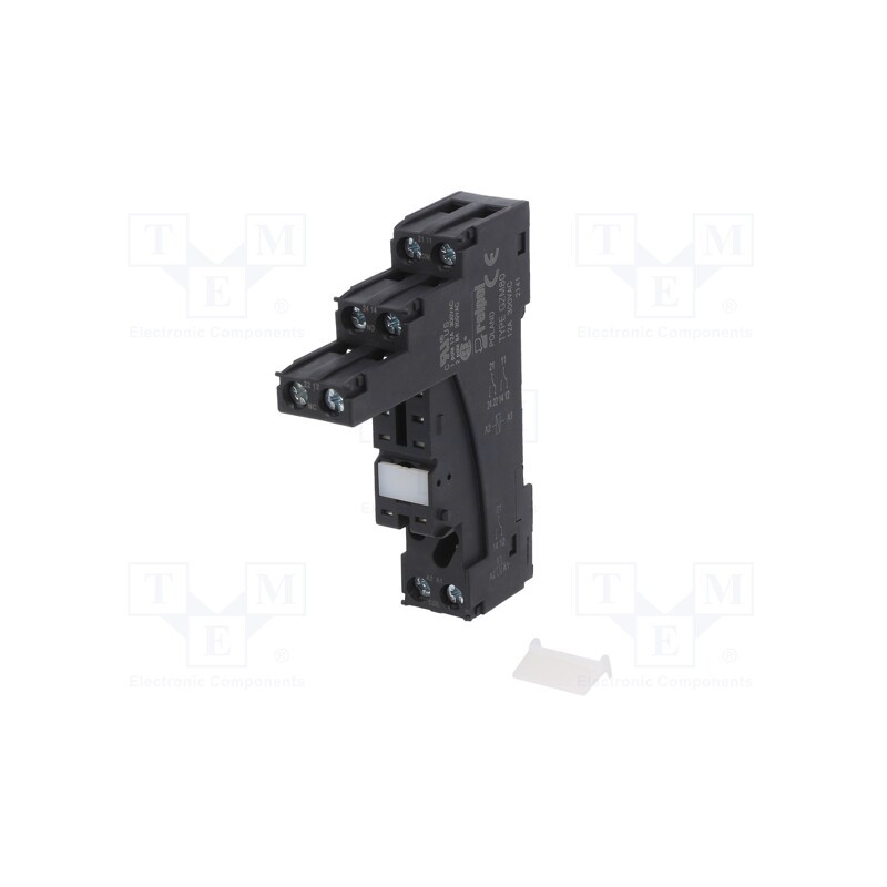 1 pcs x RELPOL - GZM80 BLACK - Socket, PIN: 8, 12A, 300VAC, on panel,for DIN rail mounting