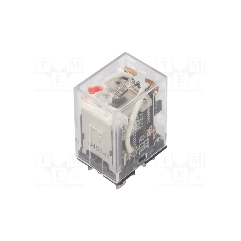 1 pcs x OMRON - LY2N 24VAC - Relay: electromagnetic, DPDT, Ucoil: 24VAC, Icontacts max: 10A