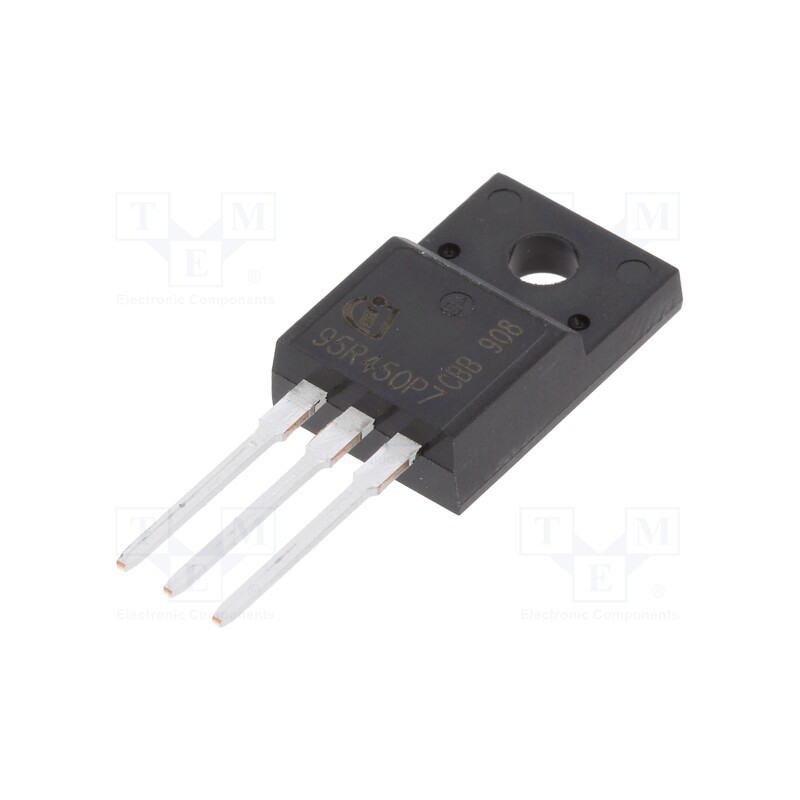 1 pcs x INFINEON TECHNOLOGIES - IPA95R450P7XKSA1 - Transistor: N-MOSFET, unipolar, 950V, 8.6A, 30W, TO220FP