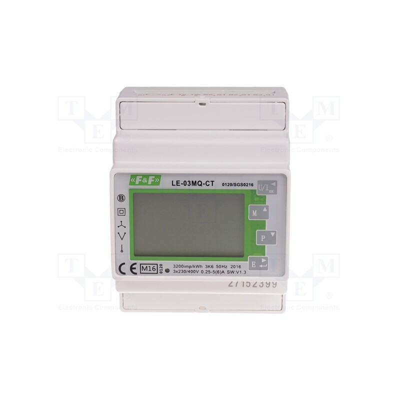 1 pcs x F&F - LE-03MQ-CT - Counter, digital,mounting, for DIN rail mounting, LCD, Inom: 5A