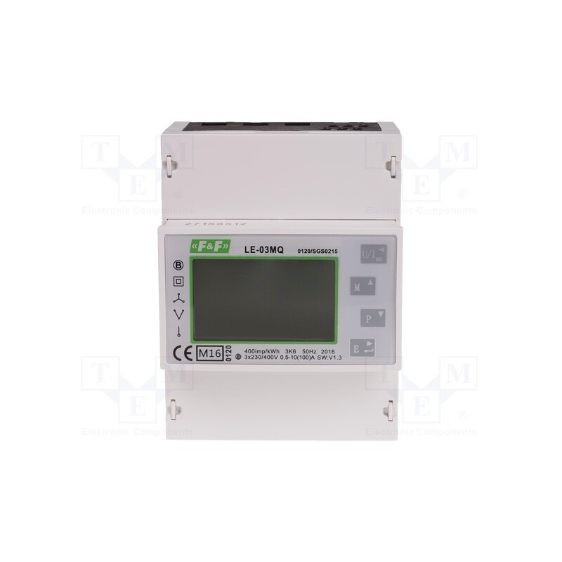 1 pcs x F&F - LE-03MQ - Counter, digital,mounting, for DIN rail mounting, LCD, Inom: 10A