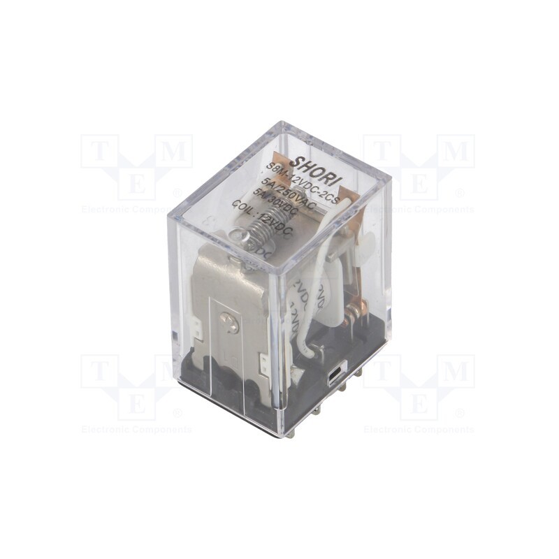 1 pcs x SHORI ELECTRIC - S8M-12VDC-2CS - Relay: electromagnetic, DPDT, Ucoil: 12VDC, Icontacts max: 5A