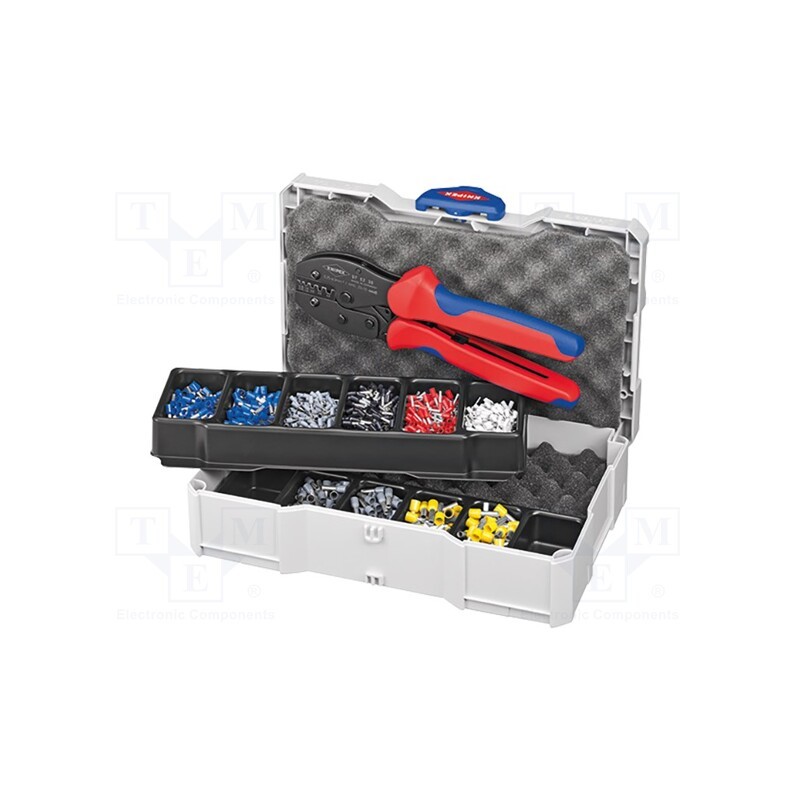 1 set x KNIPEX - 97 90 23 - Kit: for crimping push-on connectors, terminal crimping, case