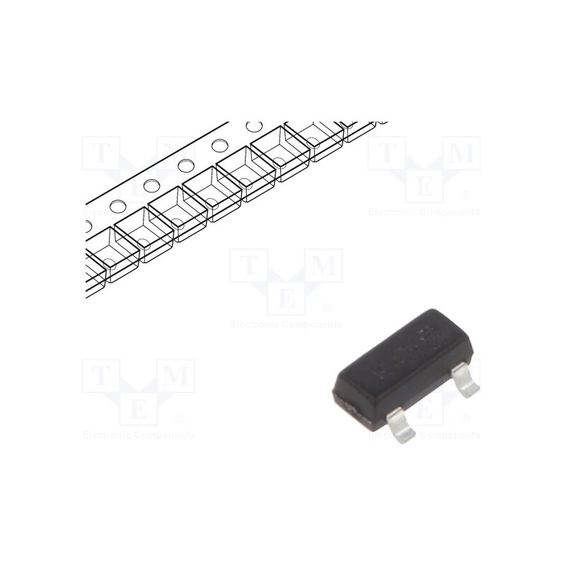 25 pcs x DIODES INCORPORATED - MMBT5551-7-F - Transistor: NPN, bipolar, 160V, 0.6A, 300mW, SOT23