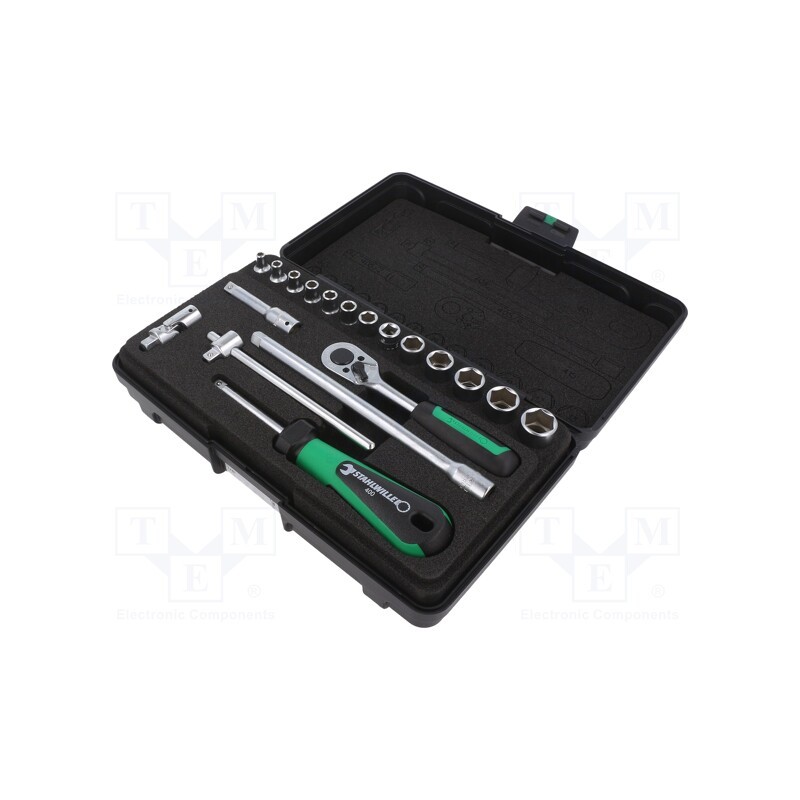 1 set x STAHLWILLE - 96011124 - Wrenches set, 6-angles,socket spanner, Mounting: 1/4'