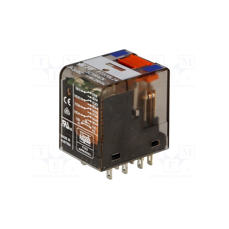 1 pcs x TE Connectivity - 6-1415001-1 - Relay: electromagnetic, 4PDT, Ucoil: 24VDC, Icontacts max: 6A, 777Ω