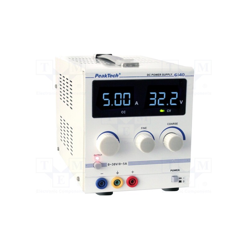1 pcs x PEAKTECH - P 6140 - Power supply: laboratory, single-channel,linear,adjustable