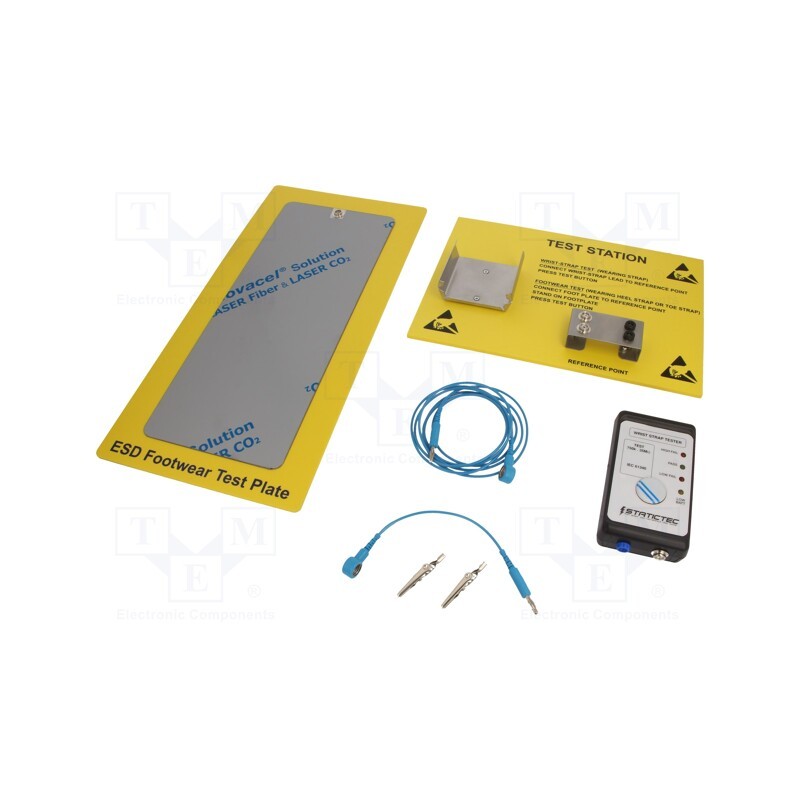 1 pcs x STATICTEC - ST250050 - ESD wristband and shoe tester, ESD, Work table area: 400x200mm