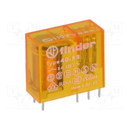 1 pcs x FINDER - 40.52.8.110.0000 - Relay: electromagnetic, DPDT, Ucoil: 110VAC, Icontacts max: 15A