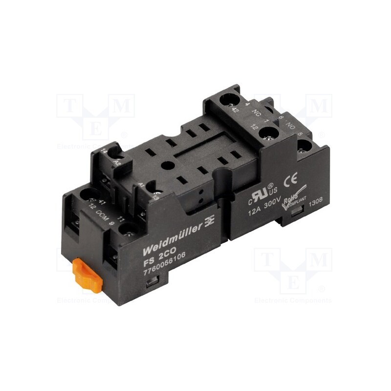1 pcs x WEIDMu00dcLLER - 7760056106 - Socket, PIN: 8, 12A, 300VAC, H: 30mm, W: 25mm, for DIN rail mounting