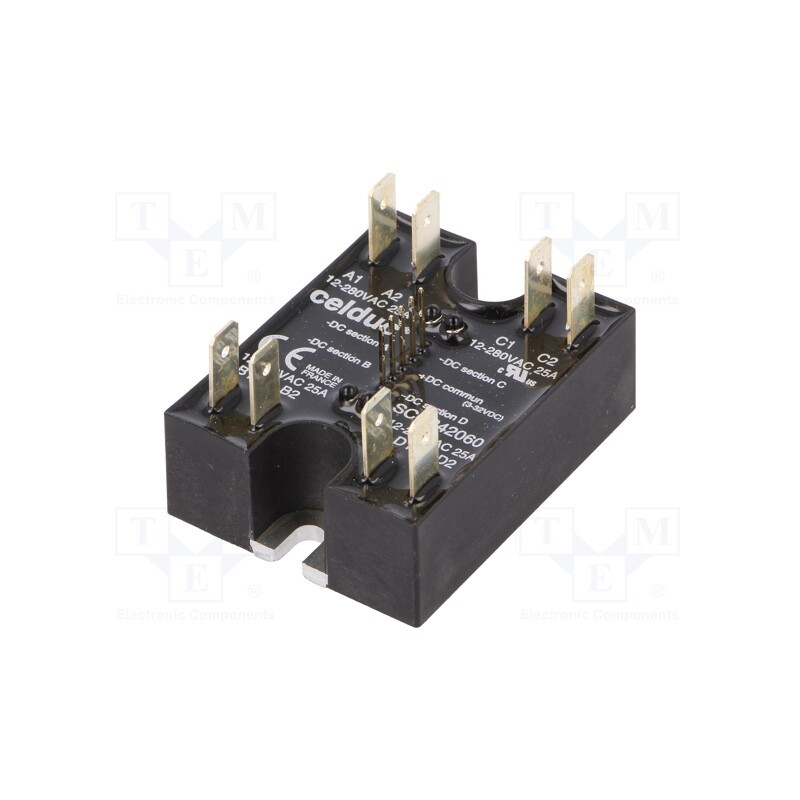 1 pcs x CELDUC - SCQ842060 - Relay: solid state, 25A, Uswitch: 24÷280VAC, 4-channels, -40÷100°C