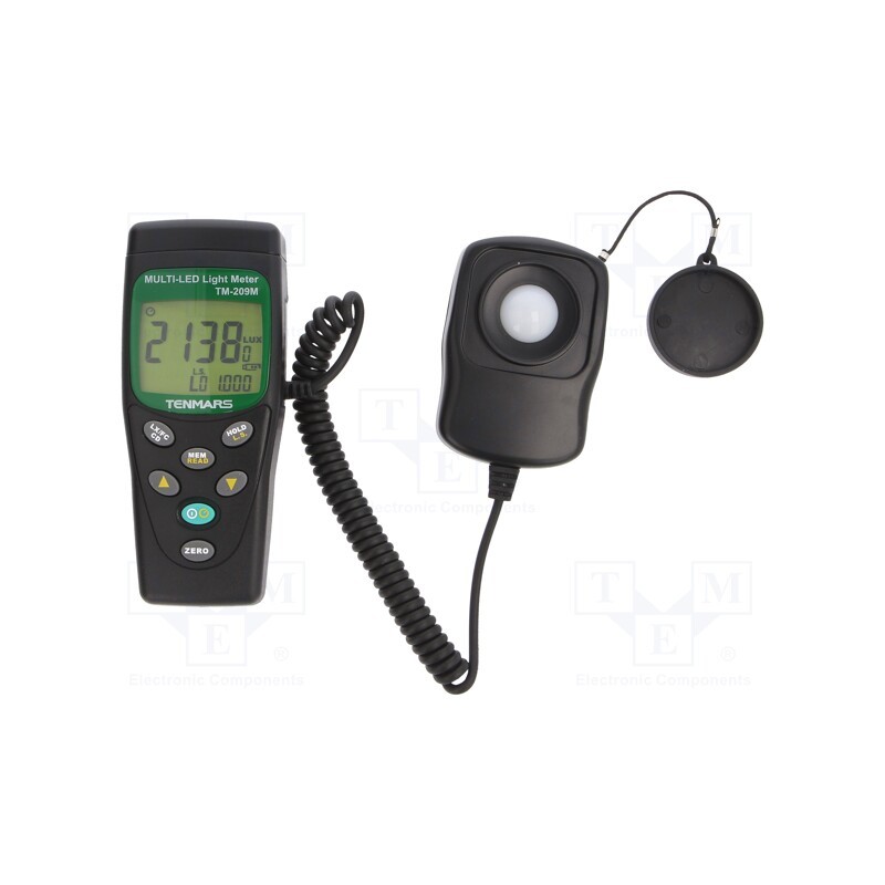 1 pcs x TENMARS - TM-209M - Light meter, 40/400/4000/40000/400000lx, 3%, lux,foot-candle