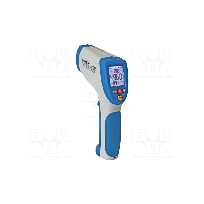1 pcs x PEAKTECH - P 4960 - Infrared thermometer, LCD, -50÷1200°C, -50÷1370°C, ε: 0,1÷1