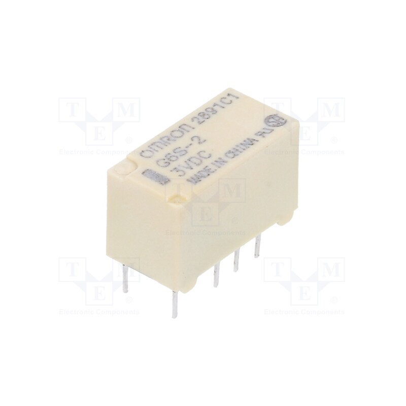 1 pcs x OMRON OCB - G6S-2 DC3 - Relay: electromagnetic, DPDT, Ucoil: 3VDC, Icontacts max: 2A, SMD