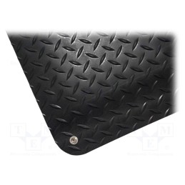 1 pcs x COBA EUROPE - DPS010915 - Floor mat, ESD, L: 1.5m, W: 0.9m, Thk: 14mm, PVC,vinyl, black, &lt,10MΩ