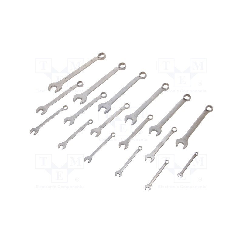 1 set x BAHCO - 1952M/17T - Wrenches set, bent,combination spanner, 17pcs.