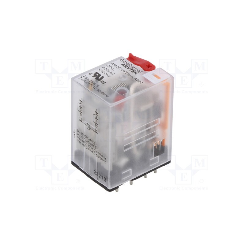 1 pcs x AMPHENOL ANYTEK - AM2C05PCM4LA22000G - Relay: electromagnetic industrial, DPDT, 220VAC, 5A/277VAC, PCB