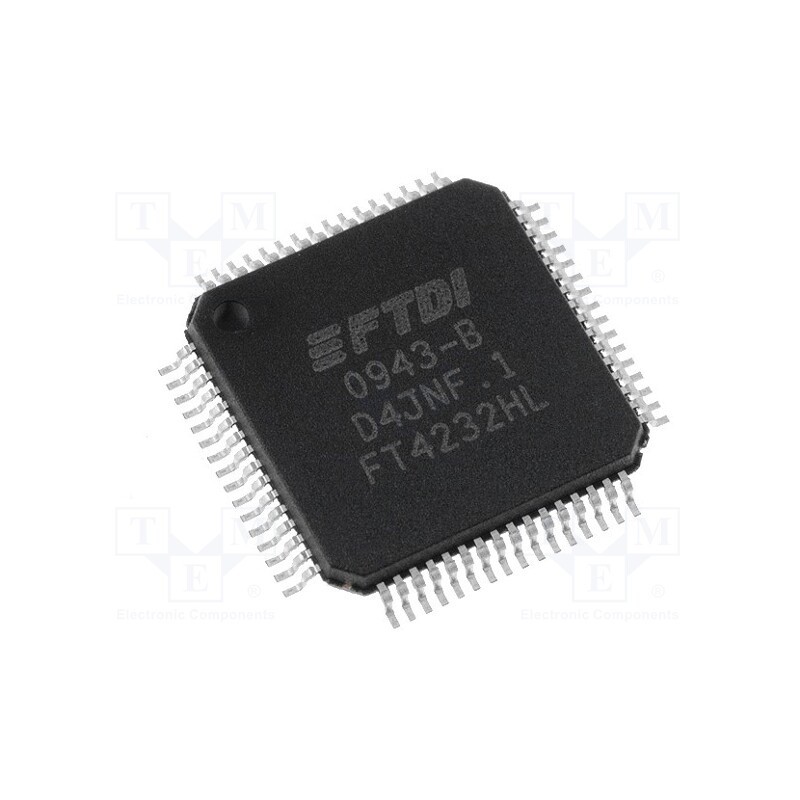 1 pcs x FTDI - FT4232HL-REEL - IC: interface, USB-UART x4, MPSSE x2, Hi-Speed, 3.3÷5VDC, LQFP64