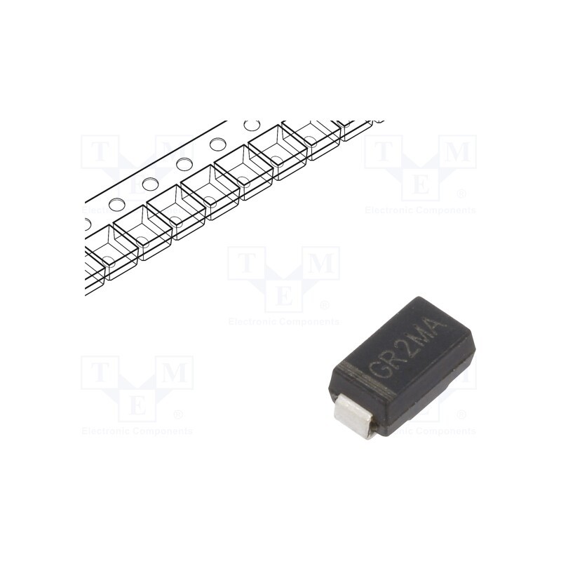 25 pcs x YANGJIE TECHNOLOGY - GR2MA - Diode: rectifying, SMD, 1kV, 1.5A, 500ns, SMA, Ufmax: 1.3V, Ifsm: 50A