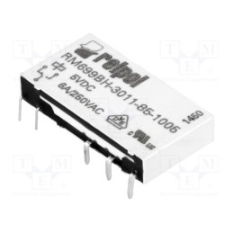 1 pcs x RELPOL - RM699BH-3011-85-1005 - Relay: electromagnetic, SPDT, Ucoil: 5VDC, 6A, 6A/250VAC, 6A/24VDC